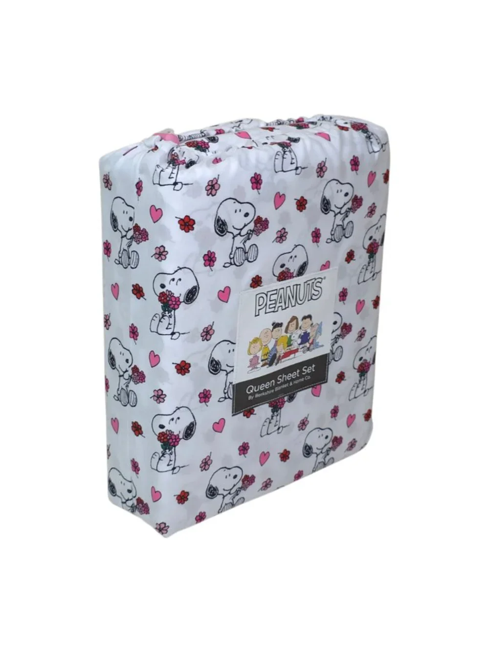 Peanuts Snoopy Hearts & Flowers Queen Sheet Set By Berkshire Valentines